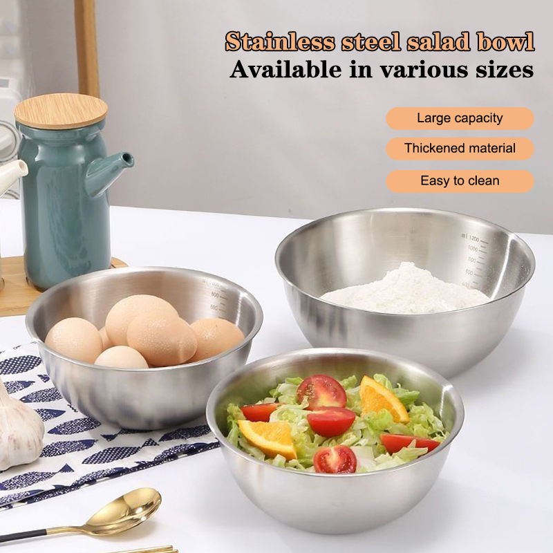 Kitchen Baking Essentials - 1-teiliges Edelstahl-Schüsselset mit Skala zum Kochen,