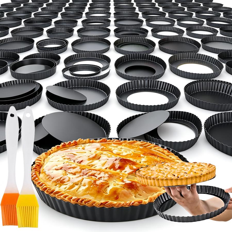 Tart Pan Loose - 2er-Set geriffelte Tortenformen mit losem Boden