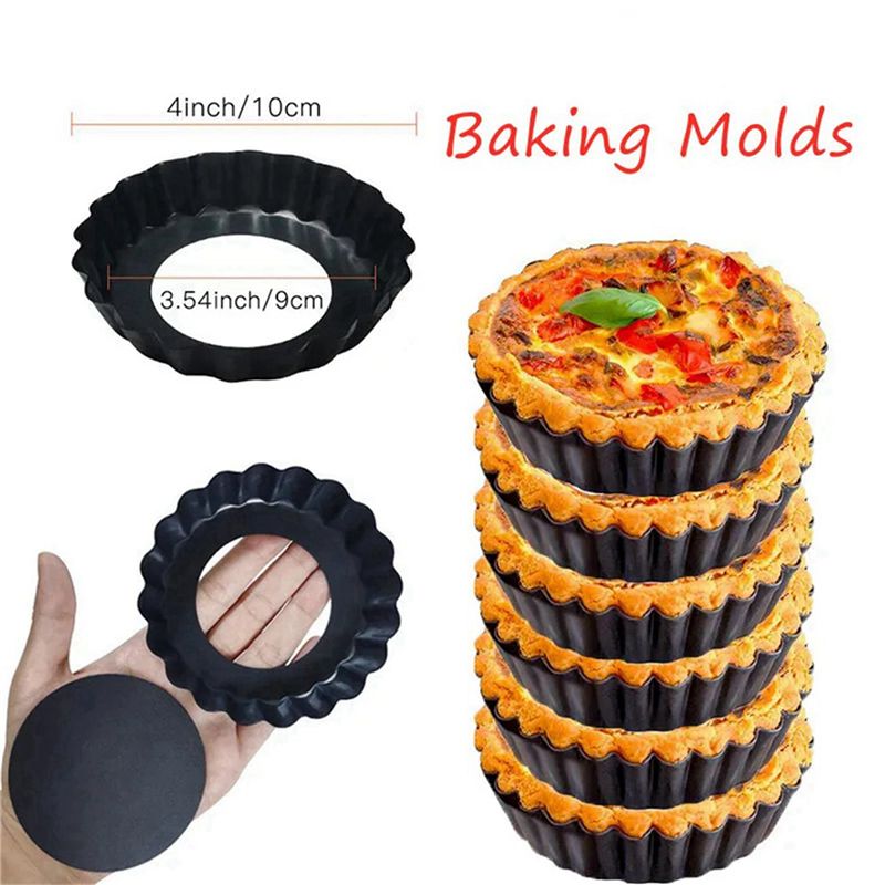 8 Stück 4 Zoll/10 cm Mini-Kuch – Tart Pan Loose Bewertung und Preis